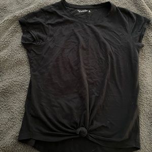 Abercrombie soft collection black tee tie front